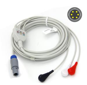 China Biosys Korea BPM-103 3 Lead Ecg Cable AHA / IEC Snap Type 8303000000 factory