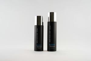 China Offset Printing Black Custom Cosmetic Bottles For Skin Care Line / Lotion factory