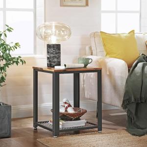China Square Small Side Table, Industrial Side Table, Rustic End Table, LET41X factory