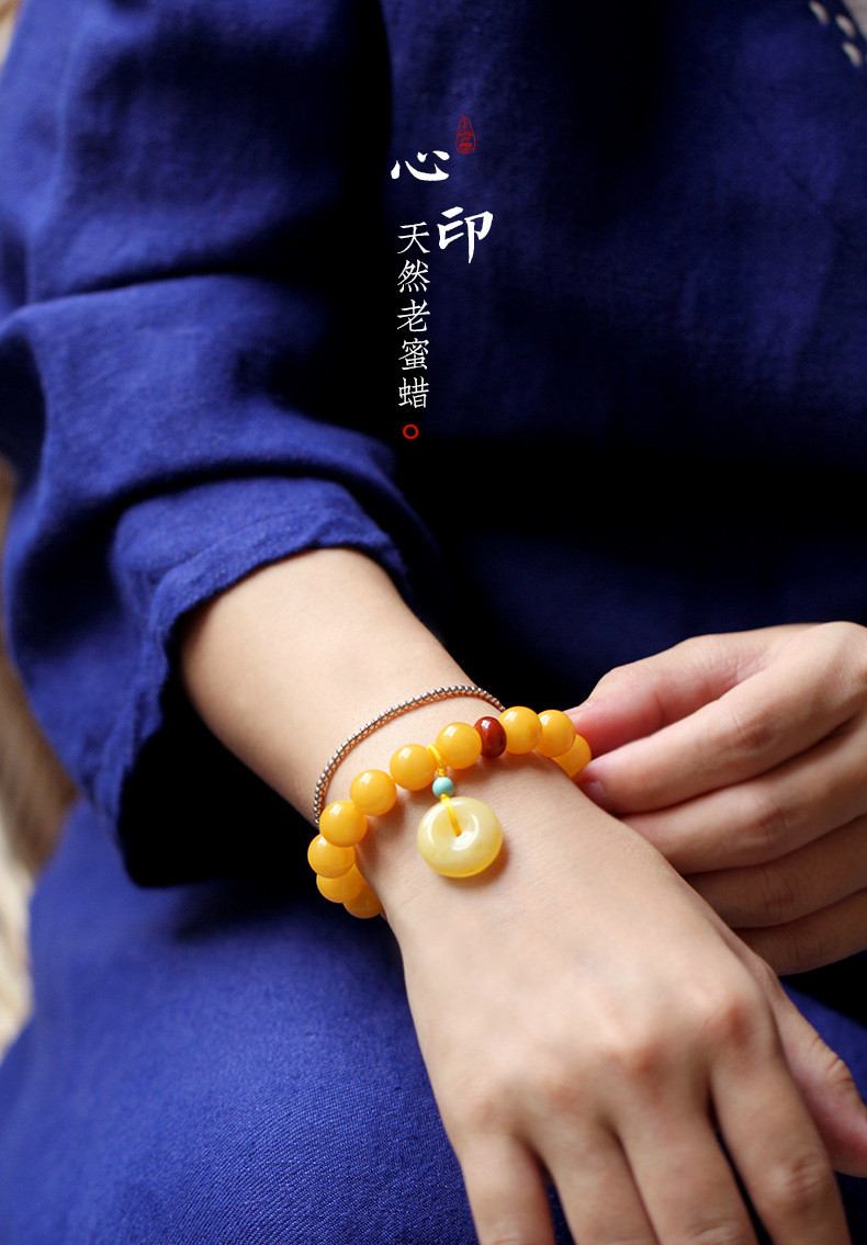 Jewellery Beeswax Amber Blood Pearl Bracelet Trend New Design Amber Stone Handmade Rosary Beads-66 Acrylic Muslim Prayer Beaded Bracelets Tesbih