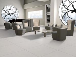 China Durable Interior Wall Tile Wear-Resistant 60x60cm Light Gray Floor Porcelain Full Body Tiles For Living Room factory