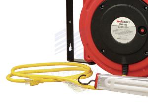 China Unique Socket Lock Electric Cable Reel 50'' With 11W Fluorescent Lamp factory