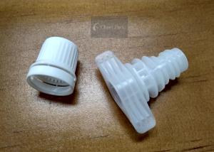 China Dual Card Inner Dia 9.6mm Plastic Spout Caps White Color For Shampoo Pouch factory