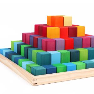 China ISO9001 1001 Night Wooden Rainbow Stacker Toy Beech Rome Grimms factory