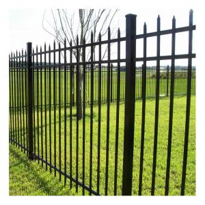 China Powder Coated Top Spear Metal Tubular Black Fence Panels For Home Garden factory