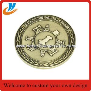 China Souvenir coin,challenge military coin with gold silver antique brass plated factory