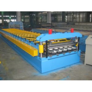 China 0.4-0.8mm Thickness Color Aluminum Trapezoidal Corrugated Sheet Roll Forming Machine IBR Type on sale