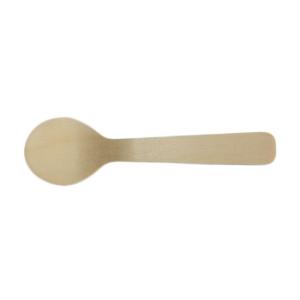 China Mini Round Head Disposable Wooden Ice Cream Spoon Taster 10cm | 3.9inch factory