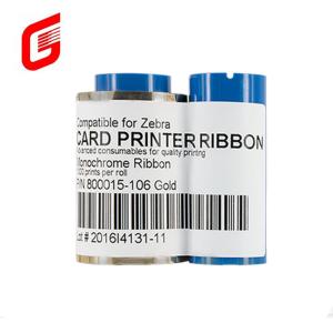 China COMPATIBLE Ribbon Type Zebra 800015-106 Gold for P330i 430i Card Printer 1000 Images factory