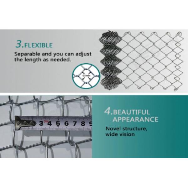 Diamond Temporary Fence Chain Link 6" X 8" For Construction Site