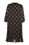 Polka Dot Print Dresses For Ladies With Pleat Hem, Custom Made With Lined