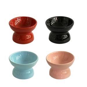 China Cat Ceramic Pet Bowl Anti Vomiting Tilted With 4.5 Inch 6 Inch Size factory