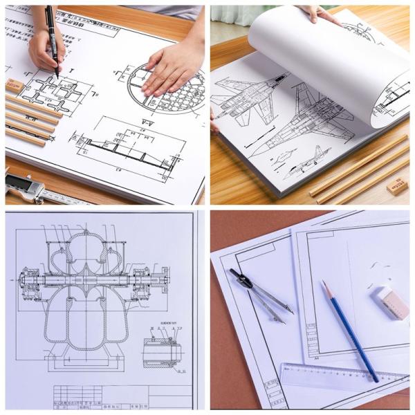 High Brightness 24lb 28lb Coated CAD Plotter Paper 36'' x 300ft White Bond Roll High Brightness 24lb 28lb Coated CAD Plotter Paper 36'' x 300ft White Bond Roll