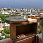 Wood/Charcoal Fuel Steel BBQ Grill with Square Design and Wood Storage