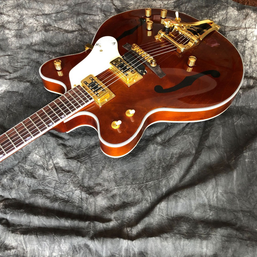 Semi Hollow Body Jazz Electric Guitar with Gold Color Hardware Rosewood Fingerboard