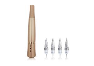 China Gold Four Speeds Wireless Permanent Makeup Machine PMU Tattoo Pen factory