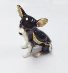 dog bejeweled trinket box dog alloy decorative crafts pewter ornament home