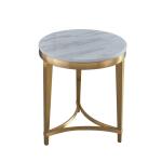 Modern Round Stainless Steel Marble Living Room Sofa Side Table