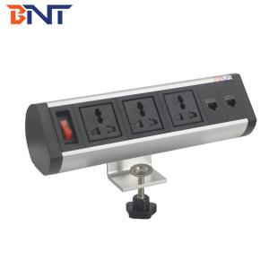 China Aluminum Alloy Clamp On Desk Multimedia Socket For Meeting Room / Training Room factory