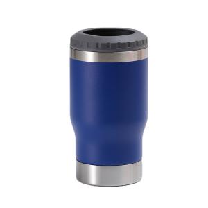 China Outdoor Portable Stainless Steel Double Cover Beer Cup Cold Ice Car Cup Blue factory