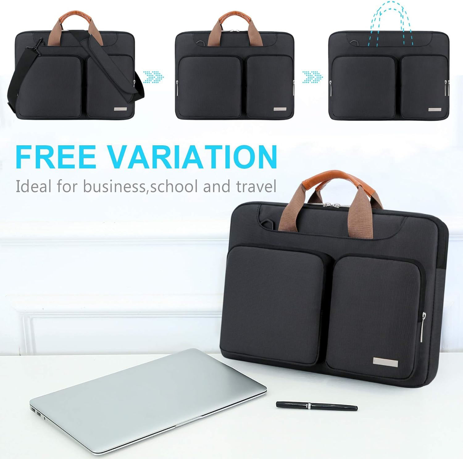 Customize Computer Shoulder Handle Bag Business Briefcase with Shoulder Strap 13 14 15 16 Inch Computer Bag Office Computer Bag Wholesale OEM/ODM