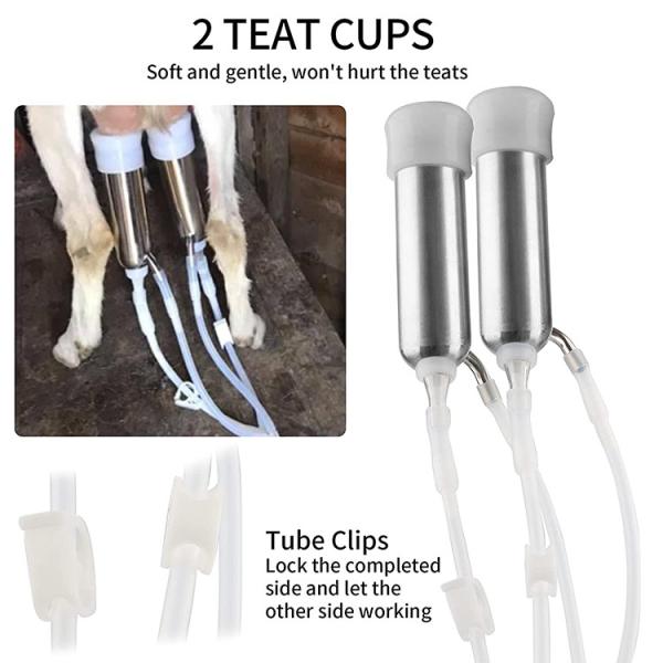 7L 14L Pulsation Vacuum Pump Milker SS Goat Milking Machines