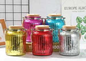 China Wedding Decoration Empty Glass Containers Candle Holder Transparent Small Size factory