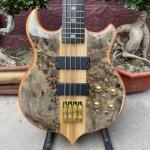 Ebony Fingerboard 4 Strings Bass Factory Burst Maple Top 9V Active Pickup