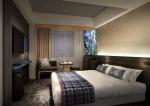 Wellington laminate wood headboard bed with nightstand and Wall unit TV stand