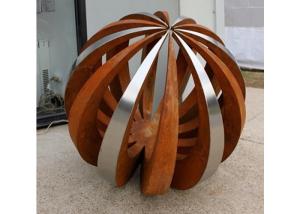 China Outdoor Decor Corten Steel Sculpture , Painted Stainless Steel Ball Sculpture factory