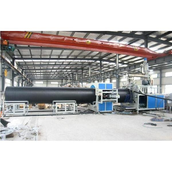 HDPE Plastic Extrusion Line With Sprial Wall Winding , PE HDPE Plastic Pipe Making Machine