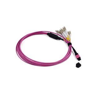 Multimode OM3 3.0mm MPO Trunk Cable Polarity A Male To Male Low Insertion Loss