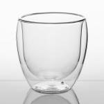 9 Ounce Double Wall Drinking Glass Borosilicate Insulated Coffee Cup Mouth Blown