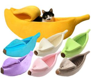China Warm Soft Punny Lovely Pet Supplies For Banana Indestructible Pet Bed factory