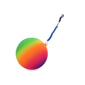 China Toy Market 10&quot; Neon Rainbow Ball with Keyring Customized LOGO factory