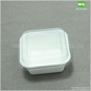 China 250ml Disposable Square Food Container Made By Sugarcane Bagasse With Clear PET Lid-Easy Green Disposable Food Container factory