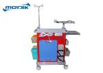 ABS Medical Crash Cart Hospital Emergency Trolley With Five Colorful Drawers