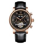 J022-2 Fashion Black Strap Silver Cover Hollow Out Case Back With Complete