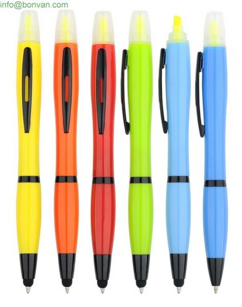 China 3 in 1 pen,pen with highlighter and toouch stylus, ball point pen factory