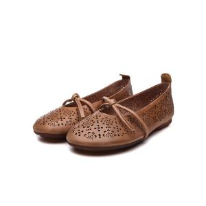China S371 Factory Direct Sale Retro Sweet Bow Women'S Shoes 2020 New Hollow Cool Soft Sole Shoes factory
