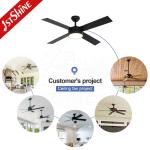 4*MDF Blades Decorative LED Ceiling Fan Black Finish DC Motor Energy Saving