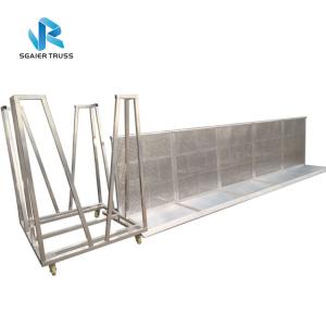China Sgaier Aluminum Crowd Control Barrier 1200 * 1000 * 1200mm Mojo Barrier Trolley factory