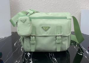 China Triangle Logo Luxury Canvas Bag , Adjustable Nylon Shoulder Strap Luxury Messenger Bag factory