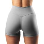 210gsm Women'S High Waisted Biker Shorts Cross Waist Workout Yoga Shorts