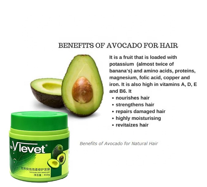 Refreshing Cream Avocado Hair Mask High Nutrient Treatment for Dry and Damaged Hair