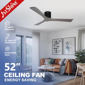 China 52 Inches Remote Control Ceiling Fans Silk Screen Printing Logo Simple Wooden Blades factory