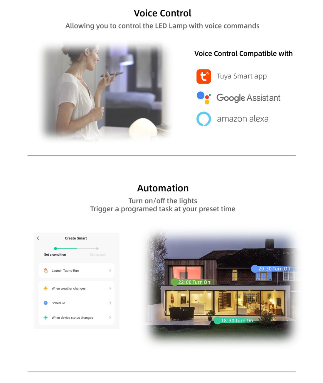 Wifi Portable Table Lamp App Control RGBW Night Light, Rechargeable for Bedrooms, Living Rooms and Office