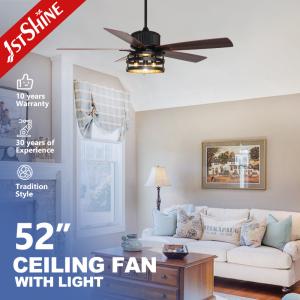 China 1stshine Indoor MDF Blades 220V Home Soft Lighting Ceiling Fans with Bulbs factory