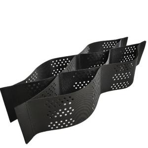 China 100mm Height Texured Perforated HDPE Geocell Supply For Road Slope Protection factory