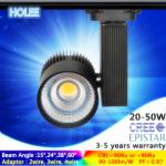 10W -50W 4000K AC230V 3-fase euro white/black COB led track light 10° to 60°